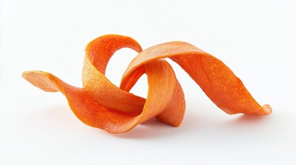 Wall Mural - Vibrant Orange Vegetable Peel Curled Shape