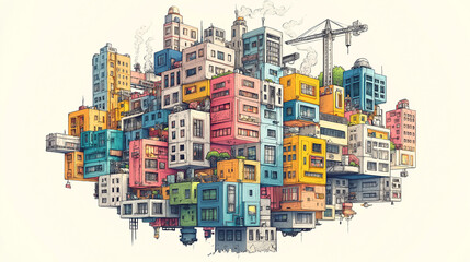 Poster - abstract surreal construction site background . Generative AI . Generative AI