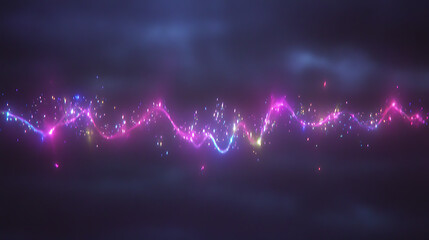 Poster - Energetic Waveform Sparkle Illumination with Radiant Light Bursts Against Soft Gradient Backdrop