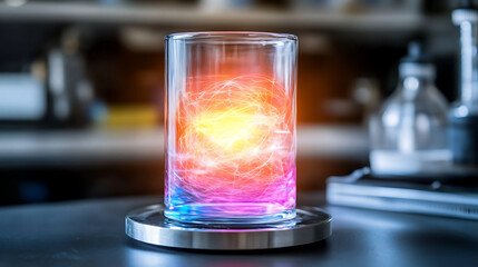Poster - Energy Confinement Experiment Inside Glass Container Exploring Plasma Physics Research and Innovation