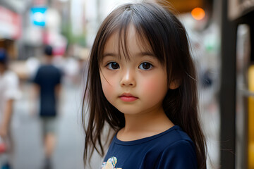 Wall Mural - portrait of an Asian kid girl