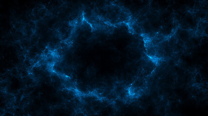 Poster - enigmatic portal of electric plasma in cosmic darkness abstract design exploration sci fi vibe