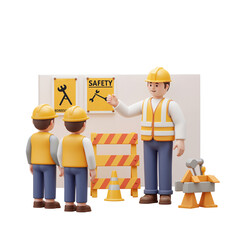 Poster - construction safety training concept . Generative AI