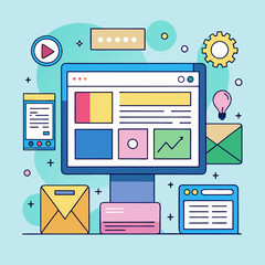 flat icons for web and mobile applications
