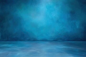 Wall Mural - Blue textured studio backdrop, empty room, floor, wall