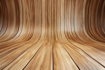 Poster - Curved wood backdrop, studio, background, design, texture