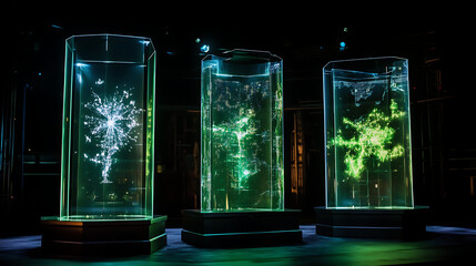 Poster - Ethereal Displays of Interconnected Data Visualization Systems in Illuminated Glass Enclosures