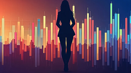 Poster - Market analysis event featuring data visualization financial sector digital artwork modern environment perspective on growth
