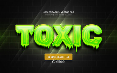 Fototapete - Green toxic 3d text effect editable