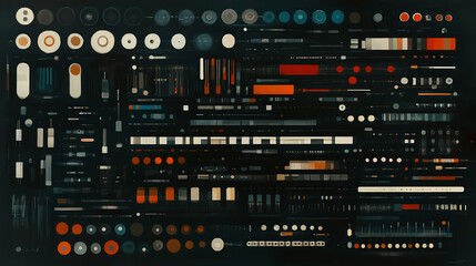Poster - Exploring design elements and patterns digital space graphic art abstract environment top-down view visual concept