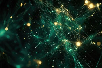 Abstract polygonal space low poly dark background with connecting dots and lines