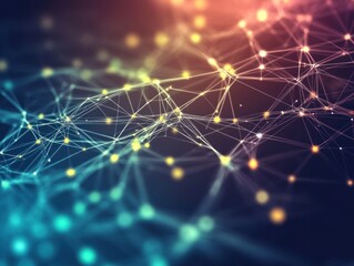 Poster - abstract network of colorful connected nodes