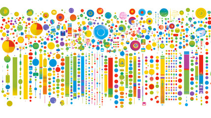 Poster - Colorful data visualization displaying insights digital art business environment abstract viewpoint