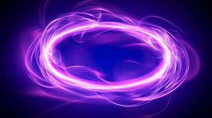 Poster - Ethereal Purple Circle of Energy Abstract Design Glowing Ring Dynamic Swirls and Radiant Aura Art