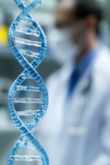 Poster - Scientist examining DNA structure in laboratory setting