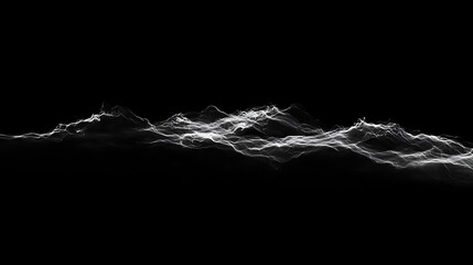 Poster - Ethereal Vaporous Form Flowing Through Black Void Digital Art Creation Abstract Design Concept