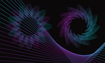 Wall Mural - Spirograph abstract element. Can be used as a protective layer for documents. Vector illustration