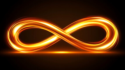 Poster - Fiery Infinity Symbol Glowing Loop Creative Graphic Resource Element Abstract Light Painting Effect