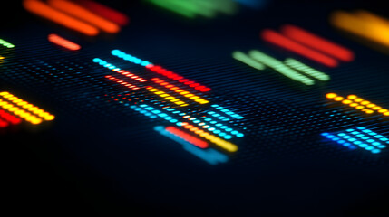 Poster - Vibrant data visualization trends digital workspace graphic design abstract environment close-up view technology insights