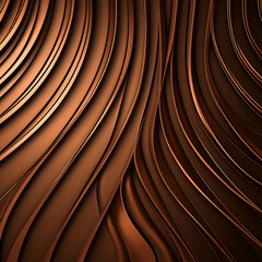 Poster - Flowing Copper Lines Abstract Composition Decorative Design Dynamic Metal Art Curved Structures