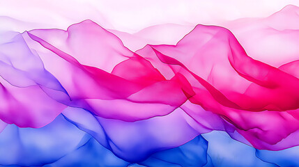 Poster - Flowing Fabric Gradient of Blue Purple and Pink Hues Artistic Abstract Background Image