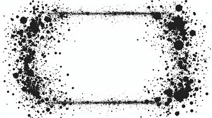 Poster - Frame with Grunge Texture Splatter Effect in Black and White for Graphic Design Elements Artwork