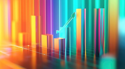 Poster - Vibrant Growth Chart, Illustrating Upward Trend and Financial Success