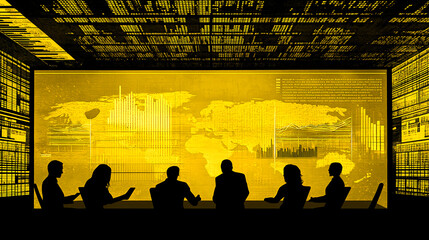 Poster - Strategic business meeting analysis corporate office infographic presentation data-driven environment executive viewpoint