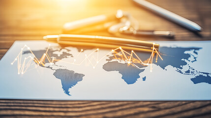 Poster - Analyzing global market trends through data visualization office workspace digital graphics professional setting strategic insights