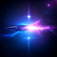 Poster - futuristic spaceship soaring across the cosmos exploration of the universe and celestial bodies