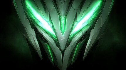 Poster - Futuristic Tech Shield with Glowing Green Energy