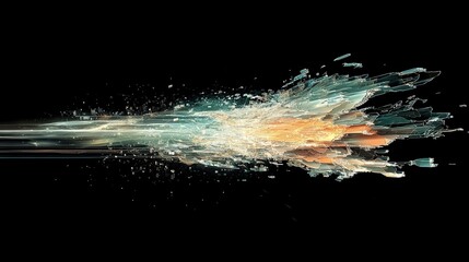 Poster - Dynamic motion effect abstract art digital design dark background high-speed visual impact