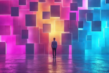 Poster - Exploring colorful light installations a unique perspective in modern art