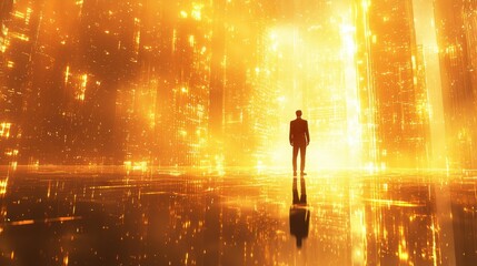 Leinwandbilder - Surreal atmosphere of innovation a wide-angle journey in digital transformation