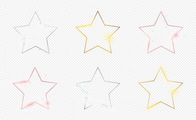 Wall Mural - set of six star shape frames