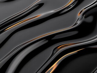 Poster - Abstract macro shot of liquid sorbitol creating sleek, shiny designs against a dark backdrop, highlighting its thickness.