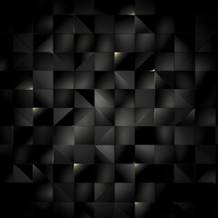 Poster - Geometric Arrangement of Black Tones with Subtle Gold Highlights for Modern Abstract Design Art