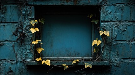 Sticker - Ivy-framed window on a weathered wall