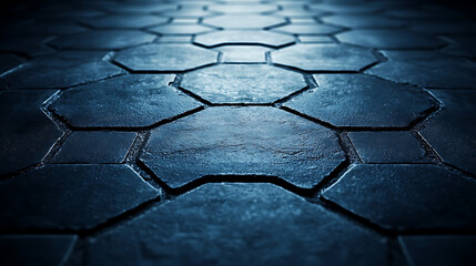 Poster - Geometric Concrete Floor Tiles Pattern Design Surface Texture Interior Architecture Style Backdrop