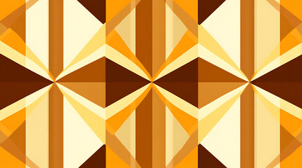 Poster - Geometric Kaleidoscope Pattern Abstract Art in Brown Beige and Yellow Color Combination Creative Design