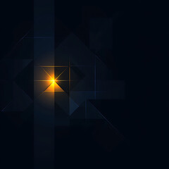 Poster - Geometric Precision with a Central Flare on Dark Backdrop for Futuristic Interface Design