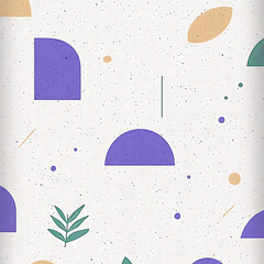 Poster - Geometric Shapes and Botanical Elements Modern Pattern Design for Interior and Creative Surface Application