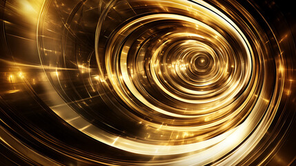 Poster - Glistening Golden Swirl Pattern in a Digital Abstract Design Creates a Stunning Visual Effect