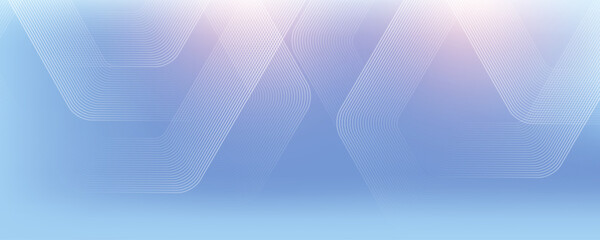 Fototapete - Digital futuristic technology concept with hexagons. Digital hexagonal blue abstract background. Geometric stripe line art design for poster, brochure, cover, banner, website, header
