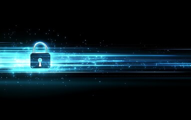 Poster - Security lock graphic with motion blur. Possible use for presentations on data protection