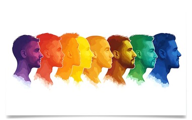 Poster - Pride rainbow profile portraits