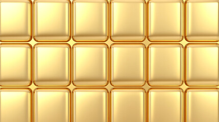 Poster - Golden Block Arrangement Square Tile Pattern Shiny Metal Rectangular Array Design Aesthetic Backdrop