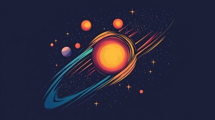 Poster - Abstract Solar System Illustration