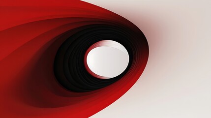 Poster - Abstract Red and White Architectural Design