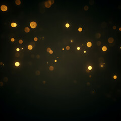 Poster - Golden Light Bokeh Spheres on Dark Backdrop Sparkly Festive Elegant Celebratory Atmosphere Decoration